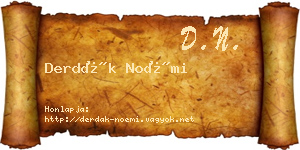 Derdák Noémi névjegykártya
